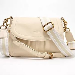 American Leather Co Crossbody Bag With Two Straps - Marino ECRU NWT